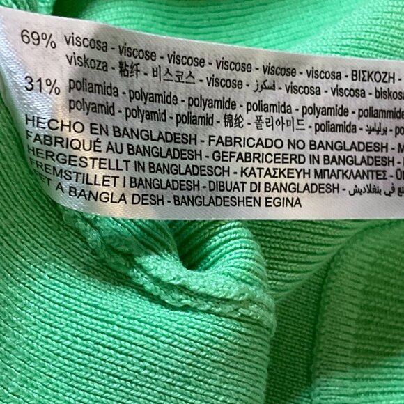 Zara Womens Sleeveless Green Ribbed Cropped Tank Top Small - Picture 5 of 5